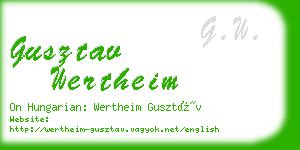 gusztav wertheim business card